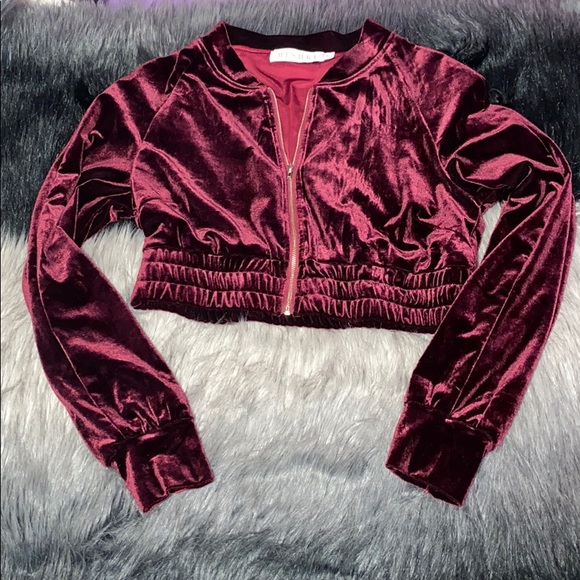 Meshki Tops - meshki velvet crop hoodie 💋